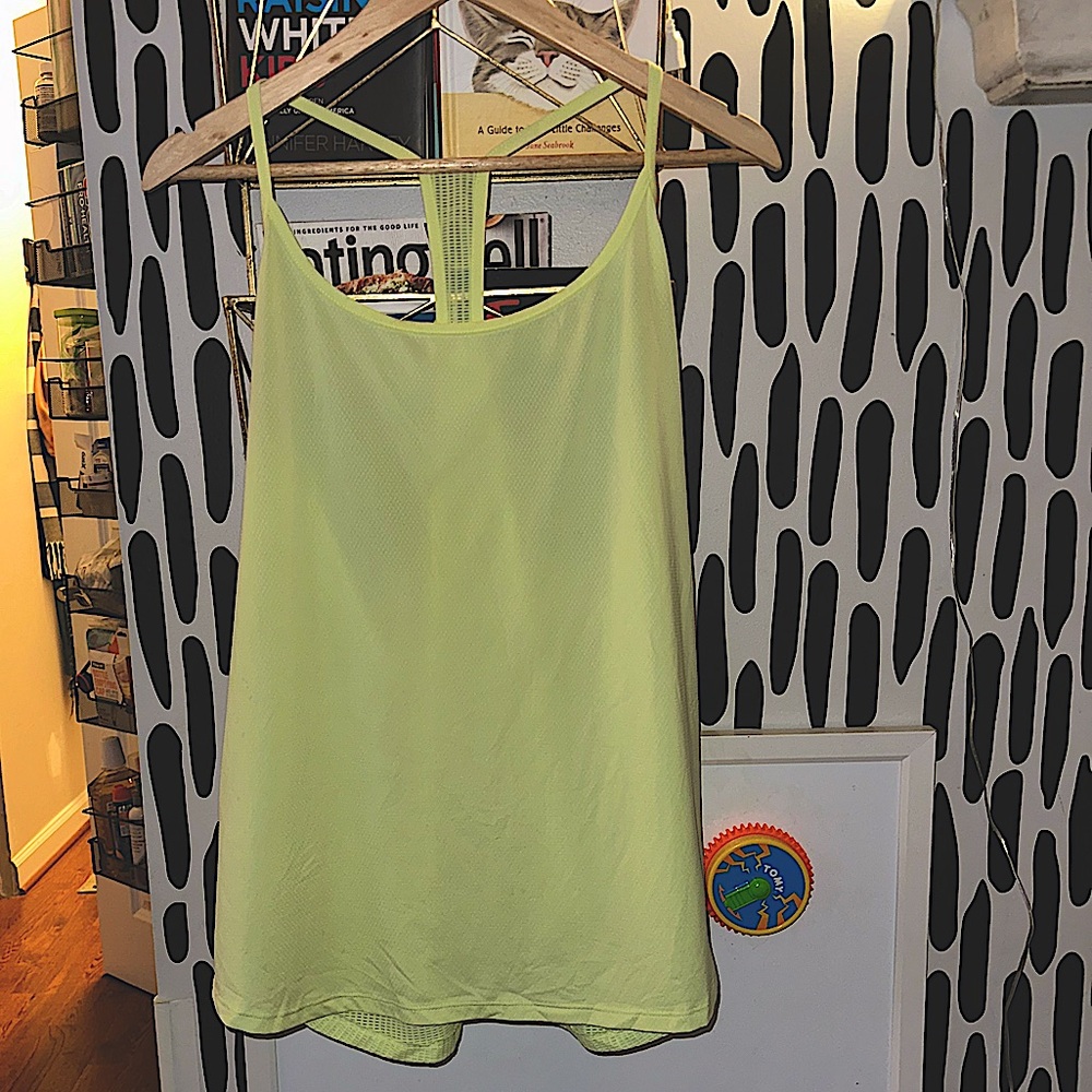 Under Armour Fly By Racing Back Tank in Neon Yellow